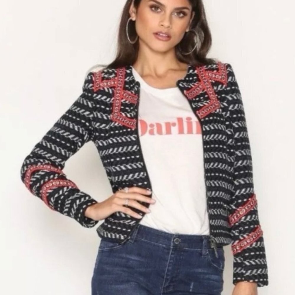 Rebecca Minkoff Women's Multicolor Hawks Woven Jacket Size 2 - Picture 3 of 11